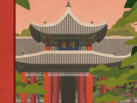 古风陕西历史博物馆|插画|艺术插画|吕豆豆啦_原创作品-站酷zcool