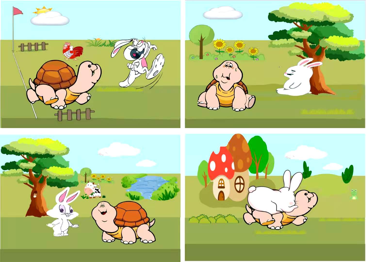 兔子和乌龟的故事动物的故事插画图片素材_ID:380989583-Veer图库
