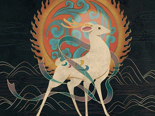 九色鹿_创意设计作品图片素材-站酷zcool