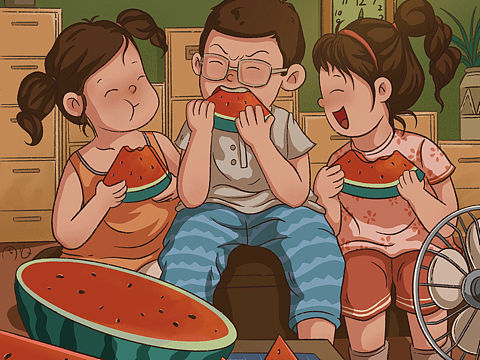 画一组家里的三个小盆友吧～（个人主页-ZNDY4ODEwNjA=） - 创作习作 - 站酷设计师橙丁881原创素材 - 站酷ZCOOL