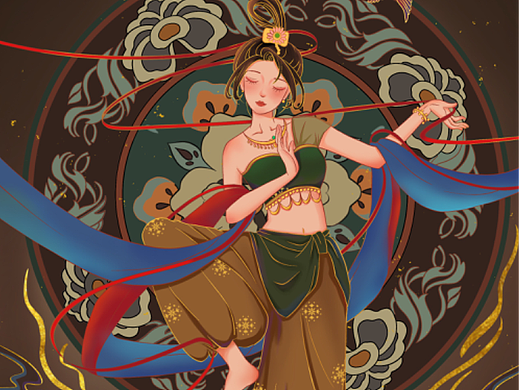 国风插画｜敦煌飞天