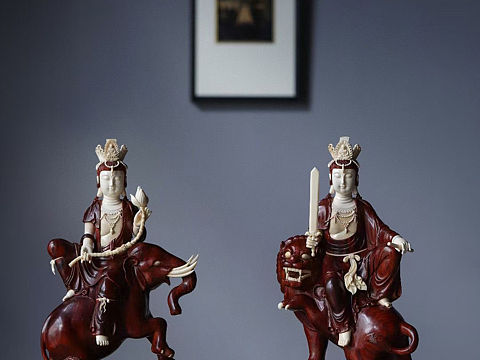 小叶紫檀×猛犸 | 文殊普贤菩萨