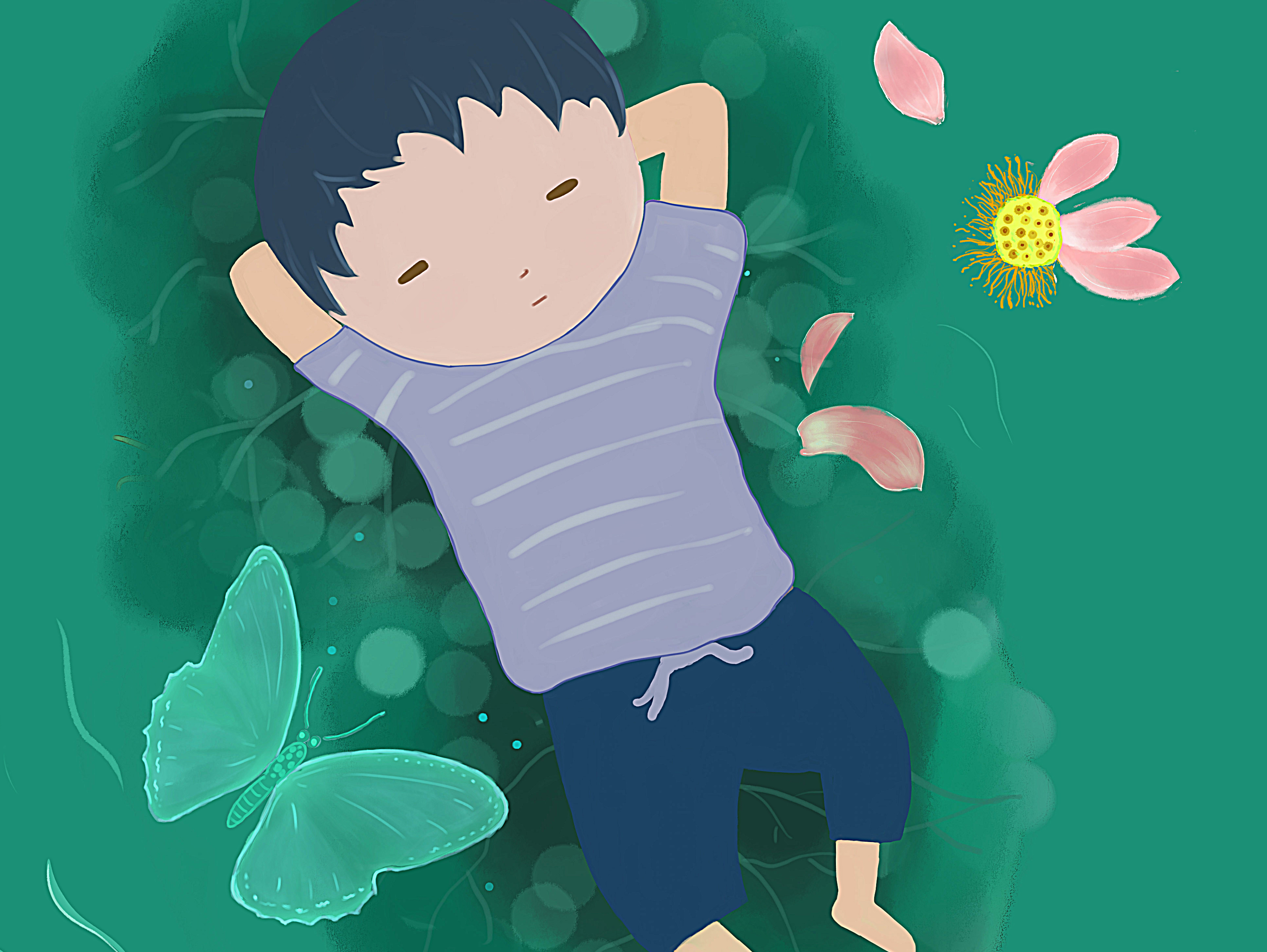 银行卡片 插画 扁平插画儿童卡唯美梦蝶