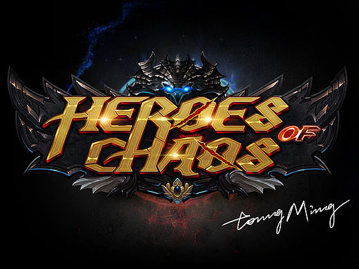 游戏logo 神魔圣域 英文名HEREOS OF CHAOS 英文logo设计