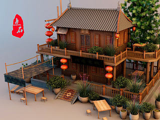 三维动画场景作品--点石