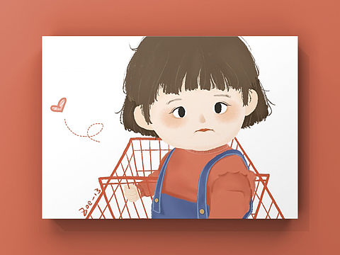 蓝色背带裤的小朋友