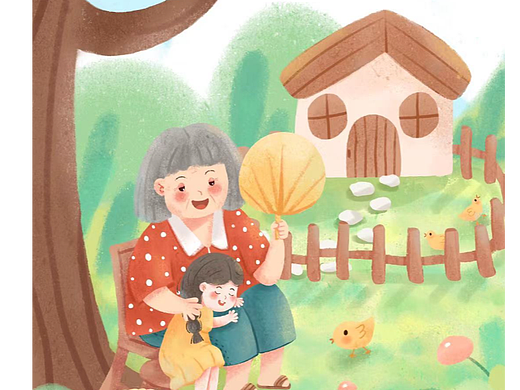 原创插画《怀念姥姥》