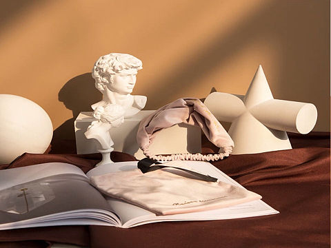 莫兰迪色束发带拍摄