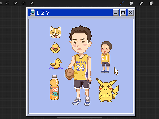 像素画90procreate像素风插画