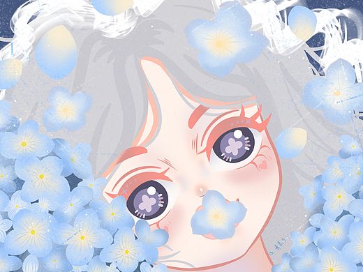 花与女孩之绣球花