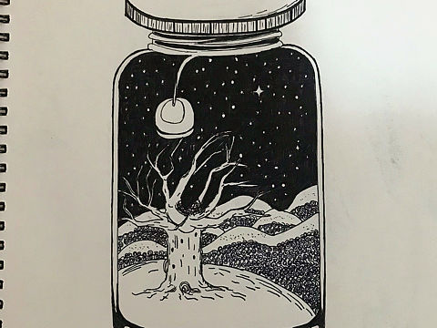 黑白插画