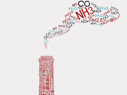 雾霾海报简约字体拼接