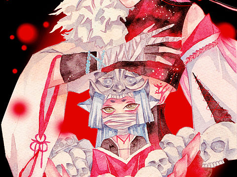 手绘 插画 水彩 暗黑