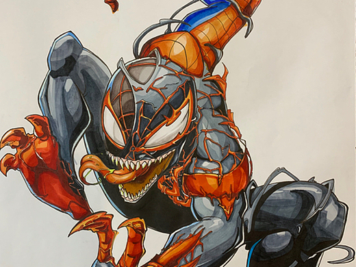 手绘毒液蜘蛛侠