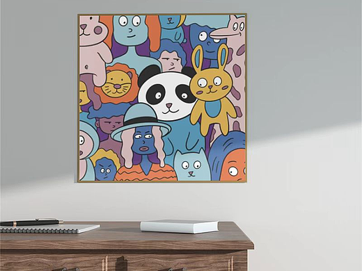 动物堆堆乐涂鸦装饰画