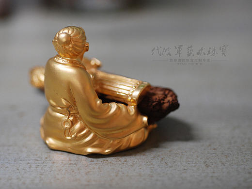 代波军艺术珠宝定制----伯牙抚琴只为子期，沉香镶嵌设计摆件作品欣赏