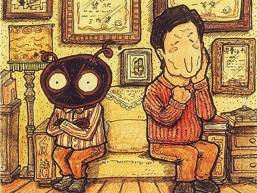 一组关于父亲的插画