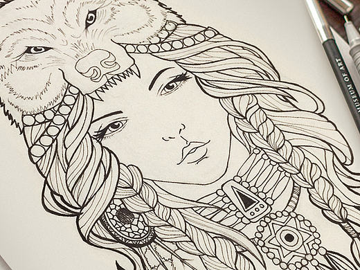 狼族少女~~（个人主页-ZMTc5ODU1ODQ=） - 创作习作 - 站酷设计师tiffany104原创素材 - 站酷ZCOOL