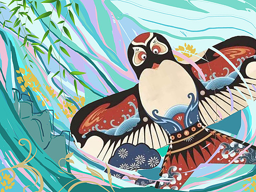 《沙燕》2年前异耳兔17726568插画-商业插画国潮 风筝6年前没事看看