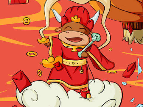 牛年插画（个人主页-ZNTA2OTE4NTI=） - 创作习作 - 站酷设计师九黎酱原创素材 - 站酷ZCOOL