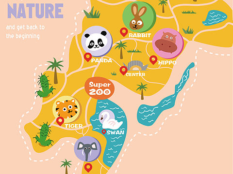 动物园地图插画