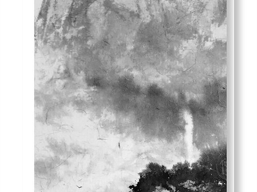 【江边逢雨】国画水墨山水  纸本  南山人—王乾