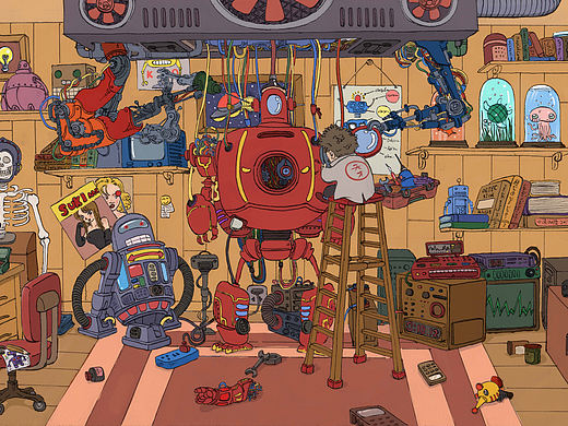 怪人科學(xué)家的實(shí)驗(yàn)室（個(gè)人主頁(yè)-ZMzEyMzUzMjQ=） - 創(chuàng)作習(xí)作 - 站酷設(shè)計(jì)師古木人原創(chuàng)素材 - 站酷ZCOOL