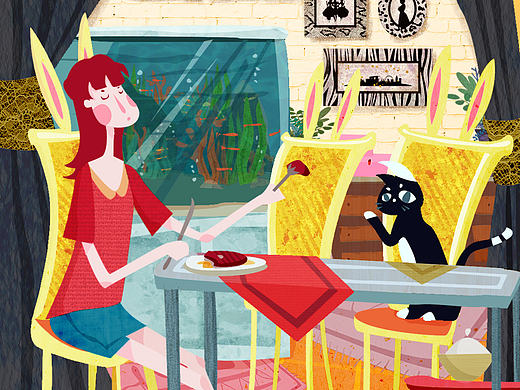 《慵懒少女》系列插画