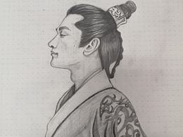 手绘素描 胡歌 梅长苏 