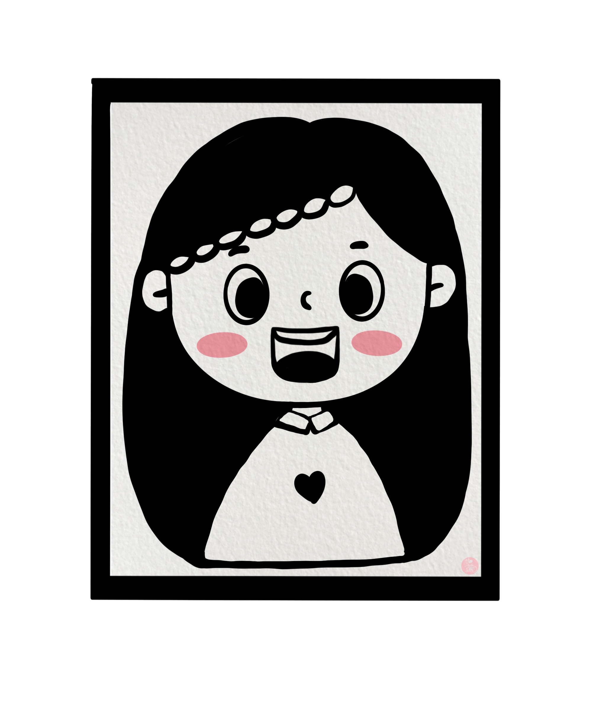 女孩黑白线条卡通头像|插画|商业插画|发芽鹿 - 原创作品 - 站酷 (ZCOOL)