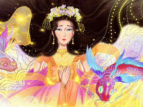 嫦娥奔月绘本插图