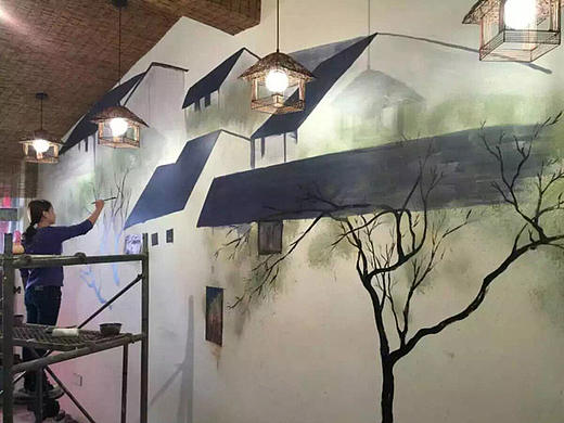 阳江麻辣香锅店手绘画