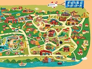 穹窿山手绘地图