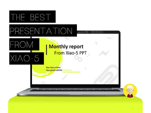 清新绿极简风格商务汇报PPT模板