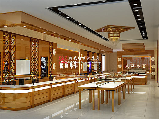 盛海珠宝展柜设计效果图－深圳典艺坊珠宝展柜厂著作