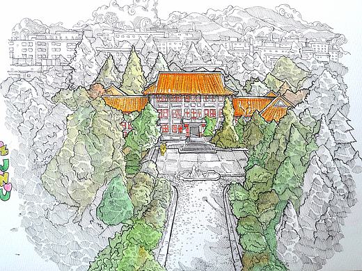 浙师校园系列第二组插画作品