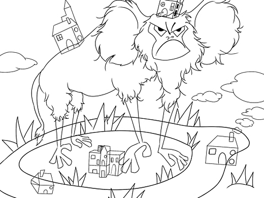 插画巨猿(线稿已完成)等待上色