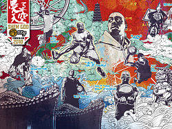 2010晃过天空美国街球明星中国表演赛插画壁纸