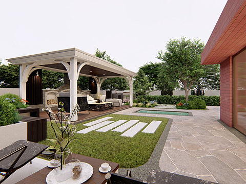 美式小庭院（個(gè)人主頁-ZMzczMjE0MDg=） - 景觀設(shè)計(jì) - 站酷設(shè)計(jì)師鬼汁原創(chuàng)素材 - 站酷ZCOOL