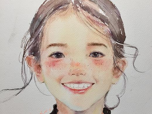 【小熊猫】水彩手绘人物水彩教程人物卡通头像手绘水彩步骤