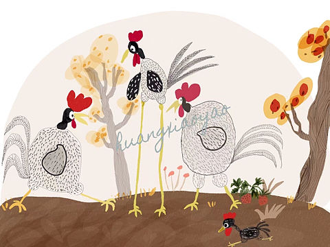 原创歪歪鸡和鸡歪歪系列小插画