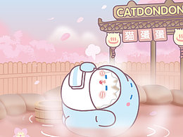 猫蛋蛋明信片插画设计
