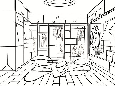 蒙德里安風(fēng)格的衣帽間設(shè)計（個人主頁-ZNTM1NTAxNjQ=） - 其他空間 - 站酷設(shè)計師IVYSJ原創(chuàng)素材 - 站酷ZCOOL