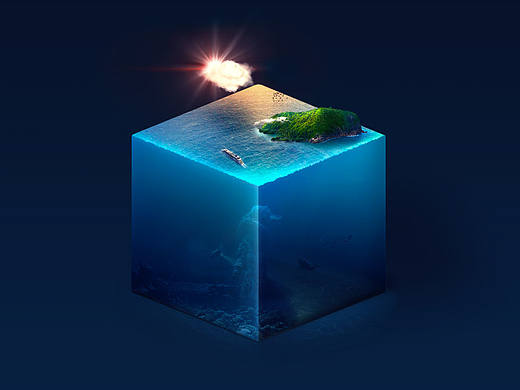 海洋立方体绘制以及动态分界步骤图