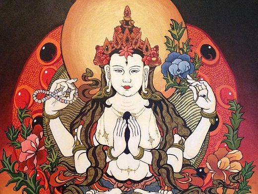 伪唐卡丙烯装饰画