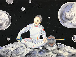 学习击剑1f93a的小女孩