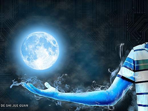 冰霜蓝色掌上月球