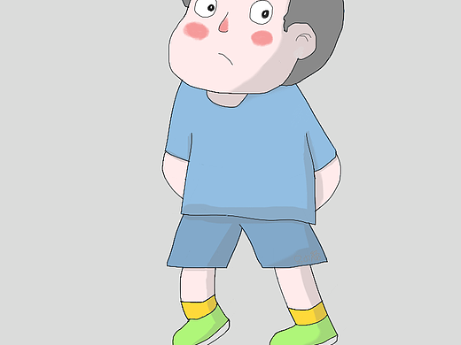 不高兴男孩