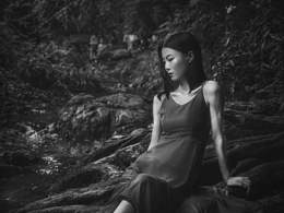 黑白人像