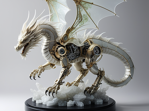 玻璃质感-机械零件龙